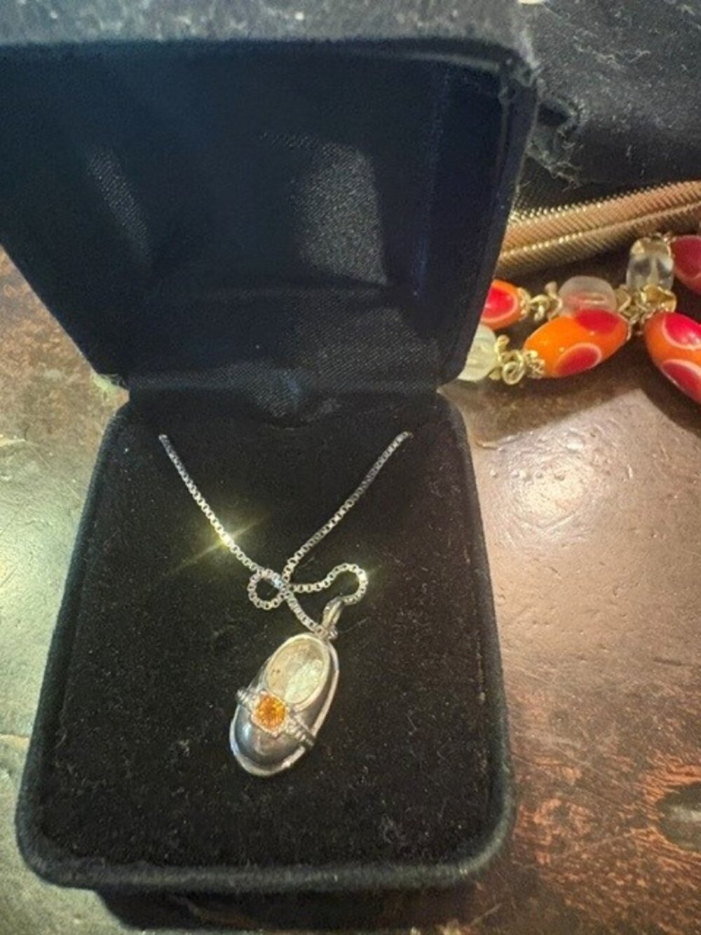 Sterling silver baby shoe & necklace